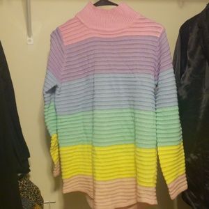 Rainbow Turtleneck Sweater